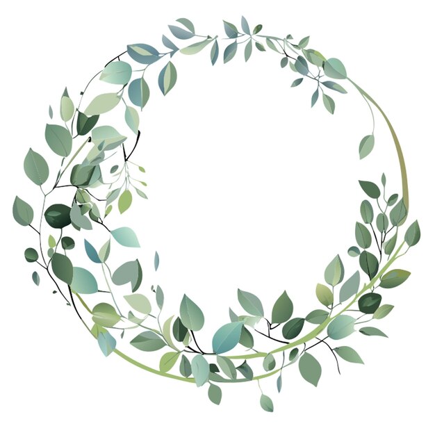 Vector colorful floral banner with silver dollar eucalyptus leaves and branches isolated on white