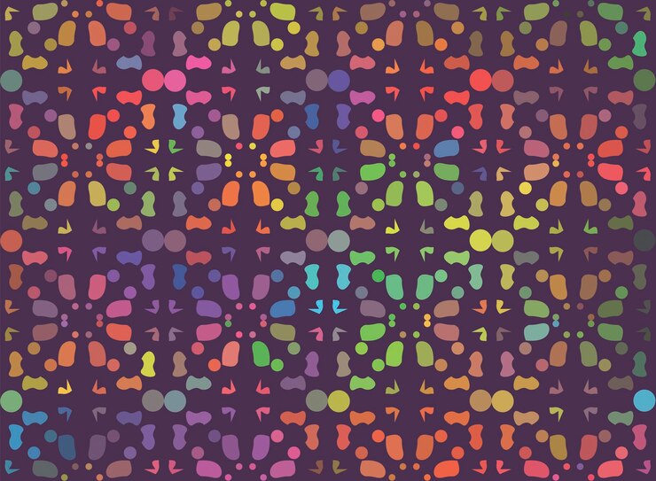 Vector vector colorful floral ornament on a dark purple background