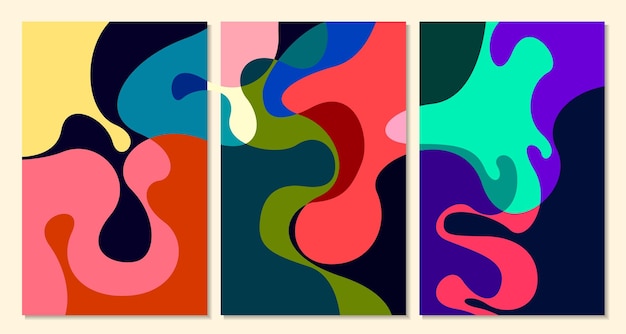 夏のバナー デザインのベクトル カラフルな流体の抽象的な背景