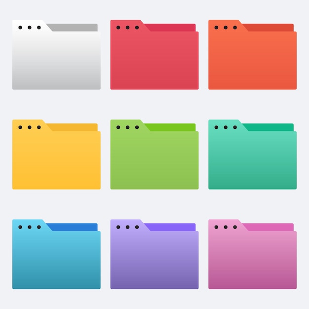 vector colorful folder icon collection