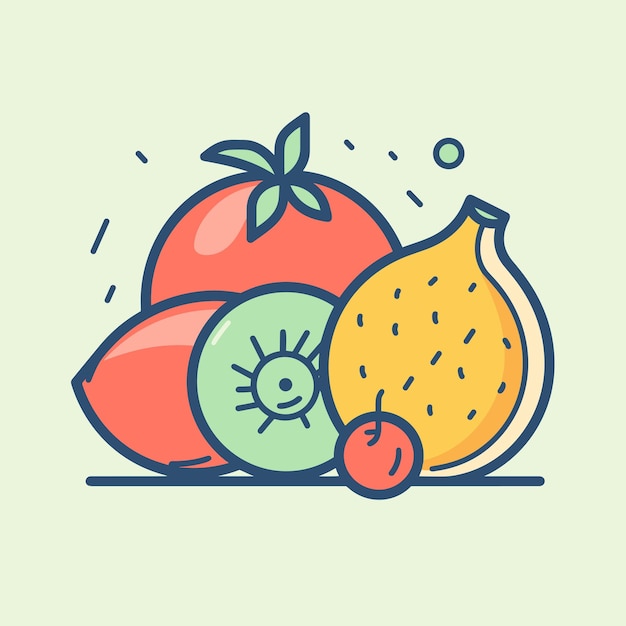 Vector of a colorful fruit tower