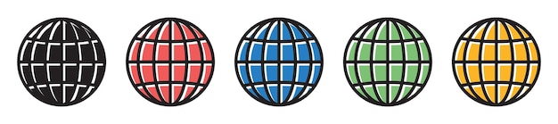 vector colorful globe icon collection