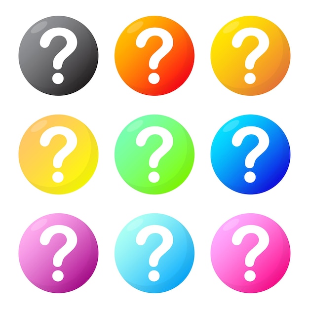 Vector vector colorful gradient question mark icons
