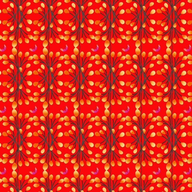 Vector colorful hand draw flowers seamless pattern