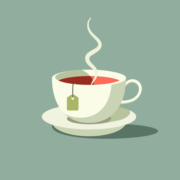 Vector vector colorful illustration of cup of tea