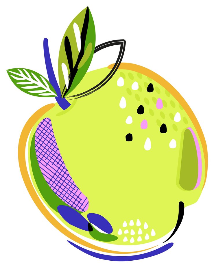 Vector vector colorful isolated illustration of apple. geometric abstract style.