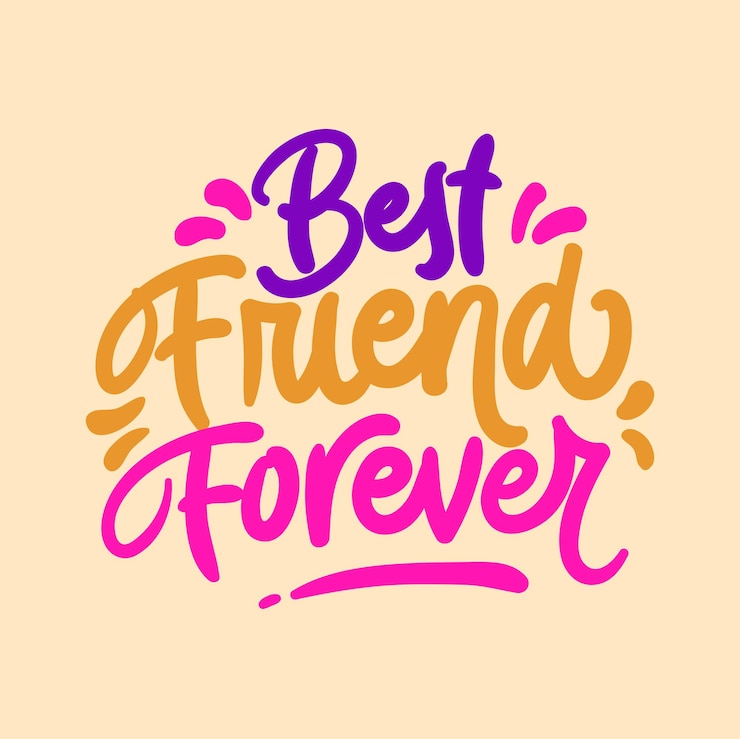 वेक्टर vector colorful lettering best friend sticker logo of friendship day