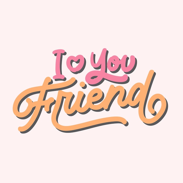 Vector vector colorful lettering best friend sticker logo of friendship day