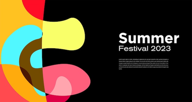 Vector Colorful Liquid Abstract Background for Summer Festival 2023