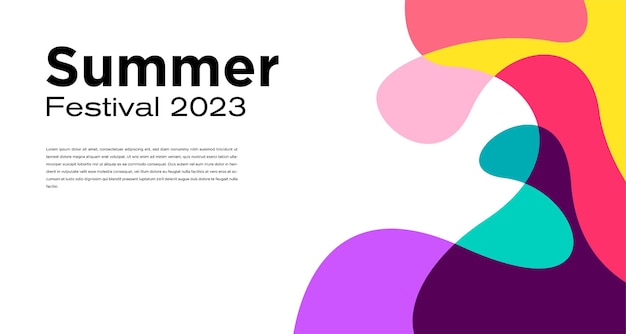 夏祭り 2023 のベクトル カラフルな液体の抽象的な背景