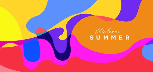 Vector Colorful liquid and fluid background for summer collection