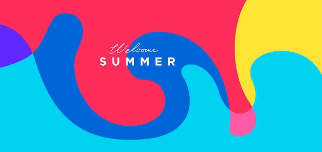 Vector Colorful liquid and fluid background for summer collection