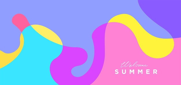 Vector Colorful liquid and fluid background for summer collection