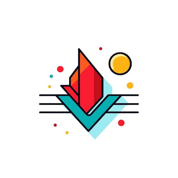 Vector of a colorful logo with a unique geometric shape