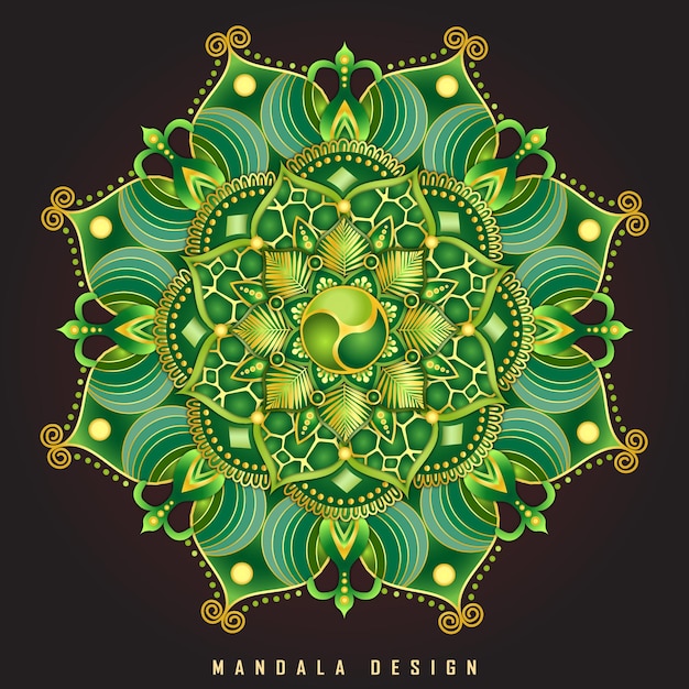 Vector colorful mandala with floral shapes