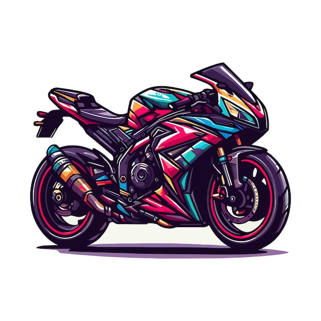 A vector colorful motorbike on a white background