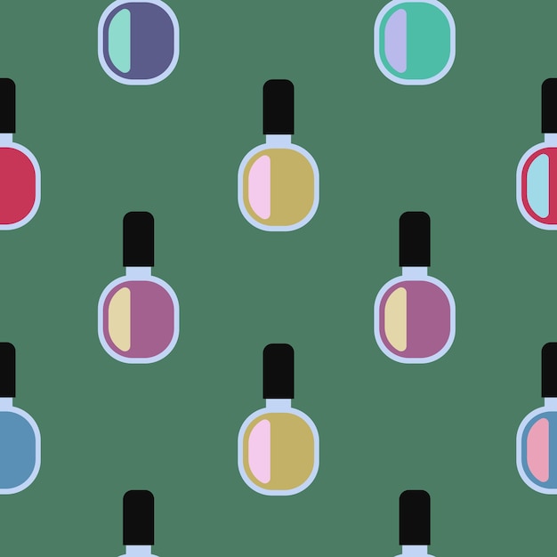 Vector colorful nail polishes seamless pattern