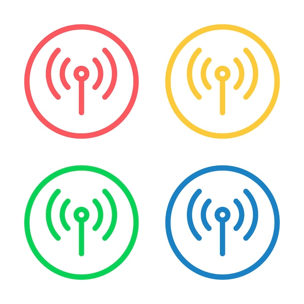 Vector Colorful Network Icons In Circles