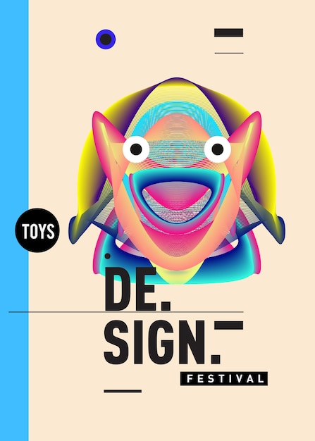장난감 및 취미 축제에 대 한 벡터 화려한 포스터 디자인 서식 파일