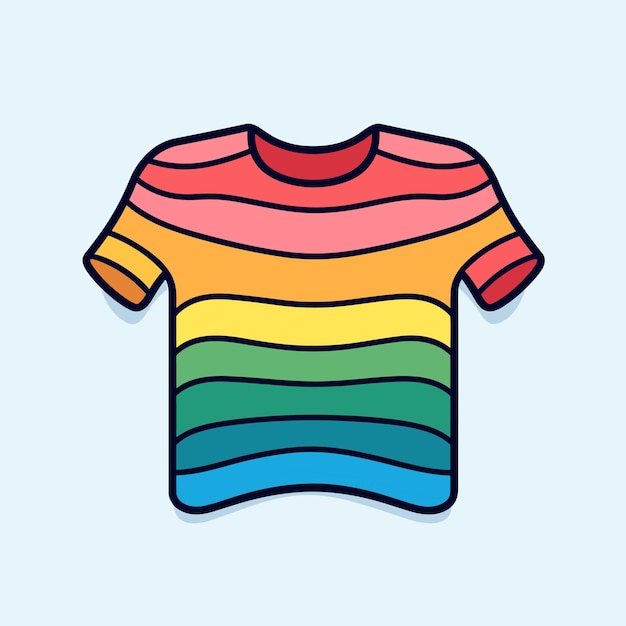 Vector vector of a colorful rainbow striped t shirt