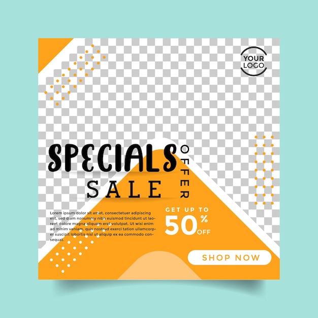 Vector vector colorful sale social media post design