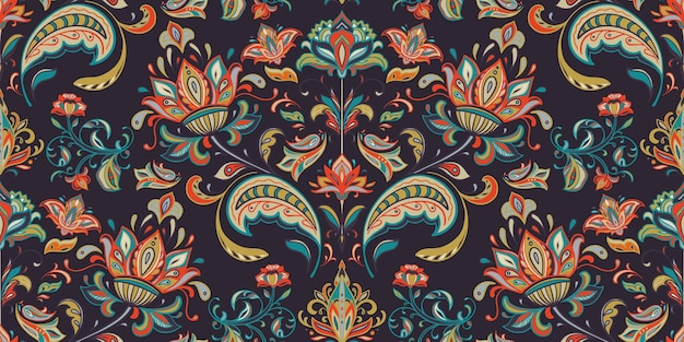 Vector vector colorful seamless pattern with oriental ornament beautiful endless background