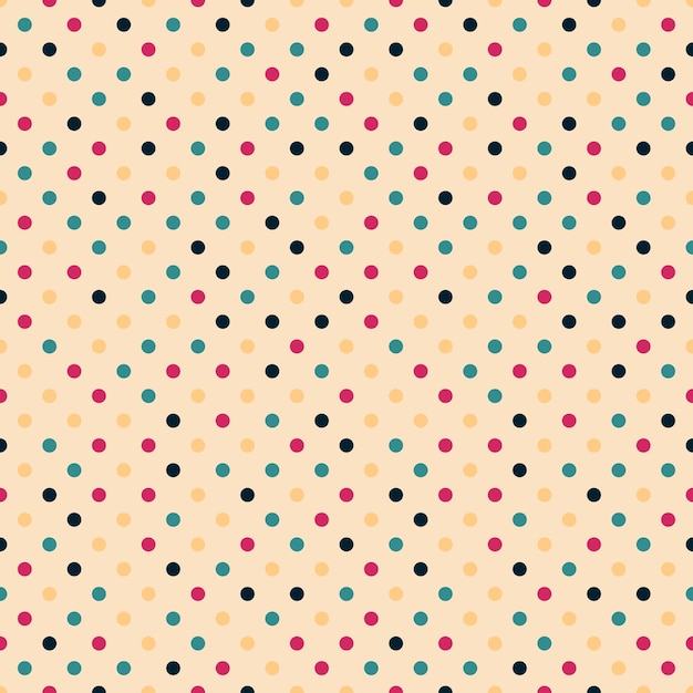 Vector colorful seamless polka dot pattern retro minimalistic design Abstract bright background