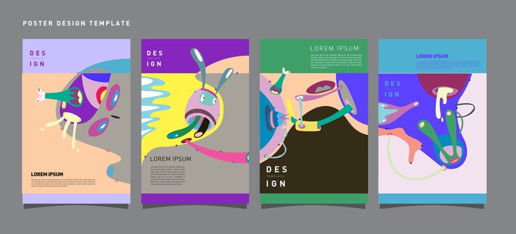 Vector vector colorful set of poster design template for toys and hobby festival
