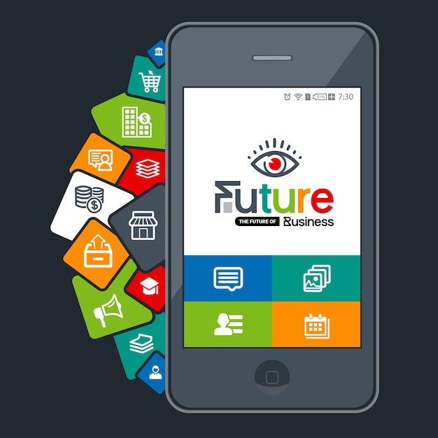 vector colorful smartphone apps