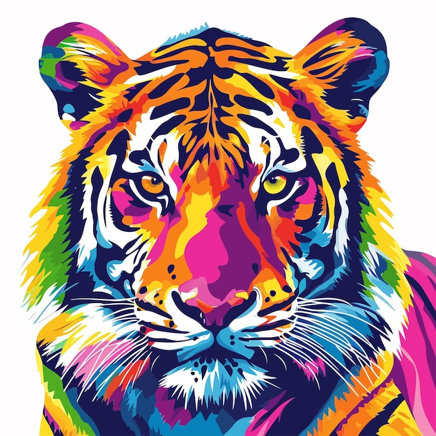 벡터 vector_colorful_tiger_in_pop_art_style