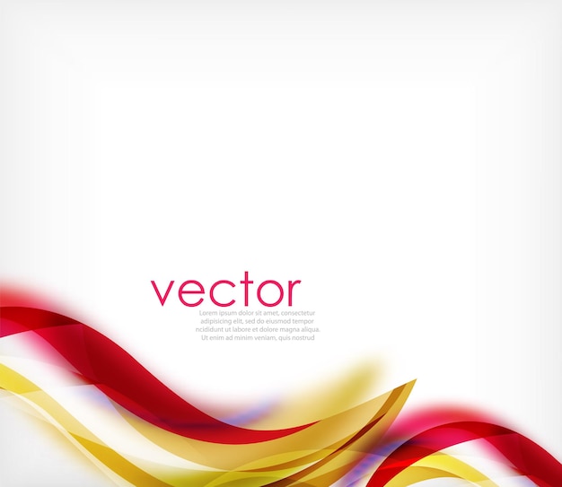 Vector colorful wavy stripe on white background with blurred effects Vector digital techno abstract background template