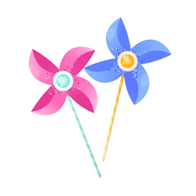 Vector colorful windmill toys for boys and girls