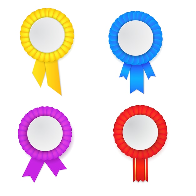 Vector vector colorfull award rosette  set.