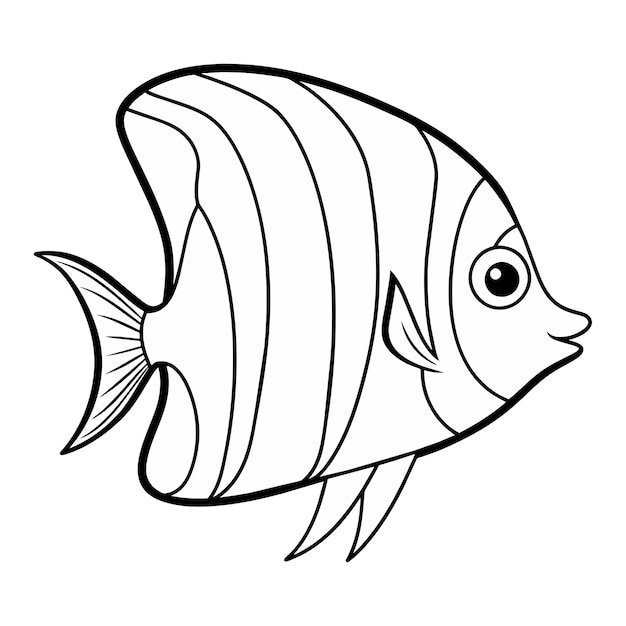 Vector of Coloring book for children angelfish