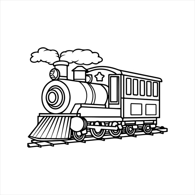 Vector vector coloring book electric train