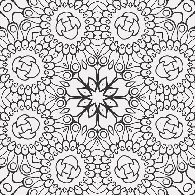 幾何学的な花の形のパターンの背景を着色するベクトル