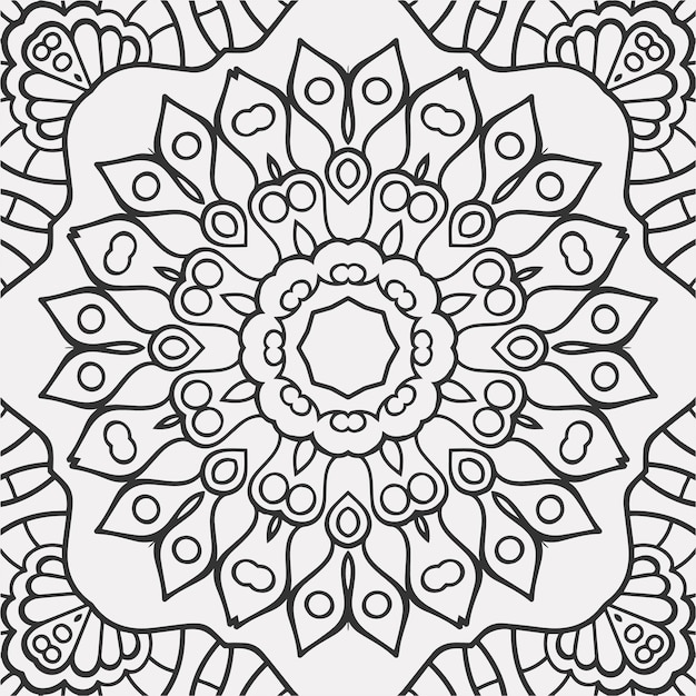幾何学的な花の形のパターンの背景を着色するベクトル