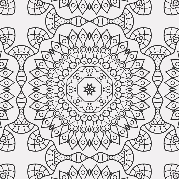 幾何学的な花の形のパターンの背景を着色するベクトル