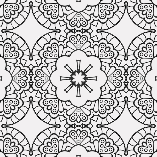 vector coloring geometric flower shapes pattern background.