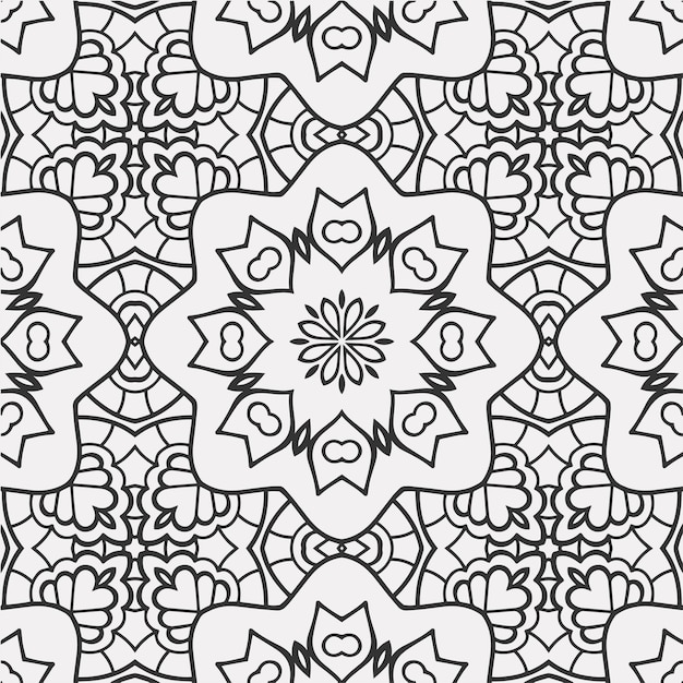 vector coloring geometric flower shapes pattern background.