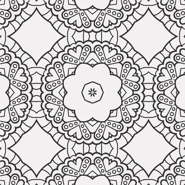 幾何学的な花の形のパターンの背景を着色するベクトル。