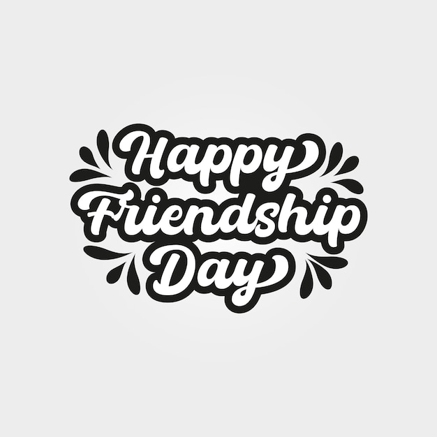 Vector vector coloring happy friendship day text design