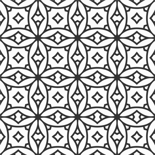 Vettore vettore colorazione linea arte forme geometriche dei fiori e pattern di sfondo