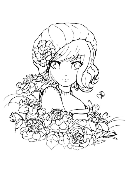 Anime Girl Coloring Pages  rcoloringpages