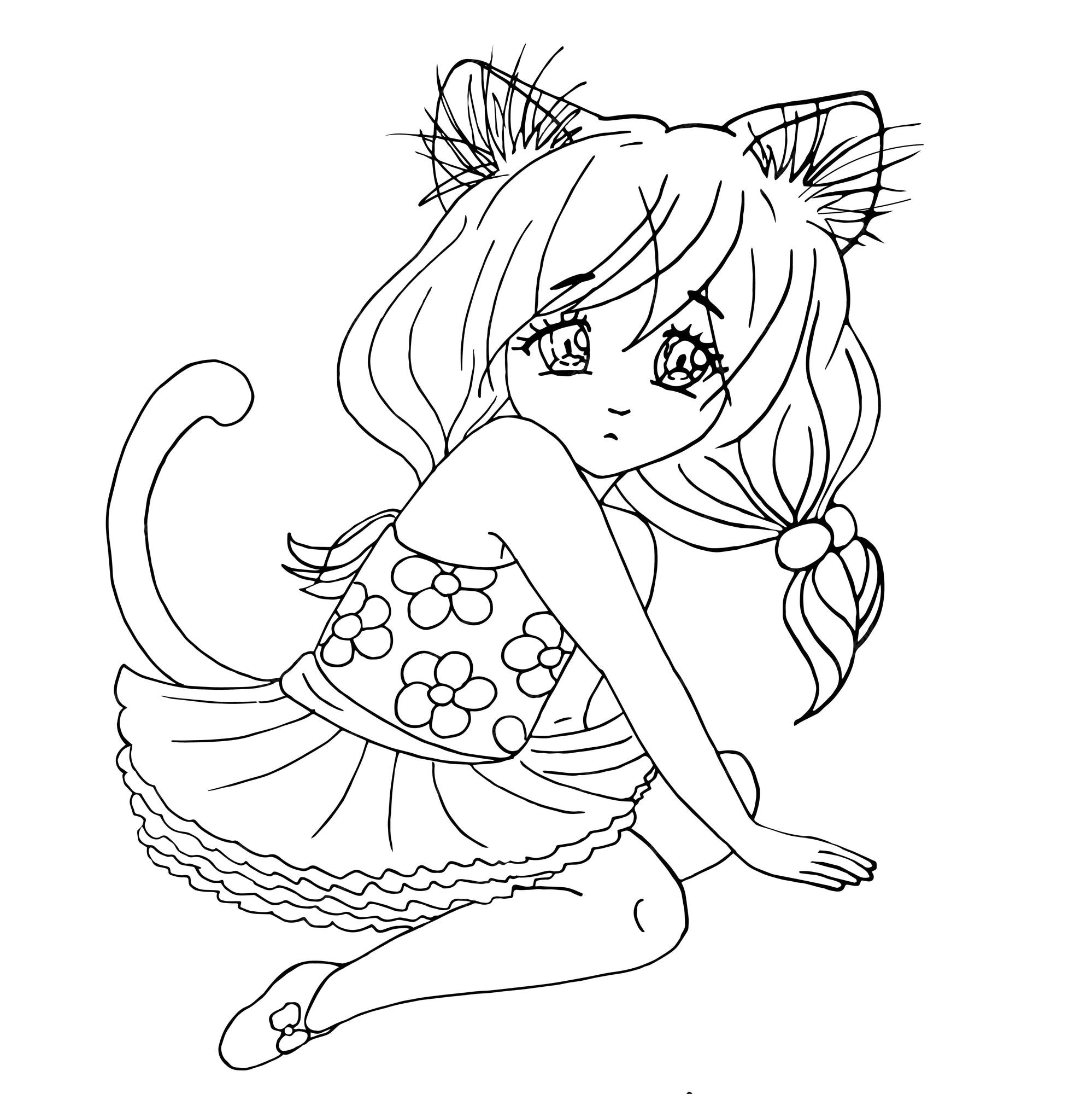 girl coloring pages anime