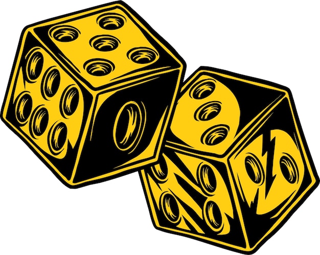 vector coloured dice template