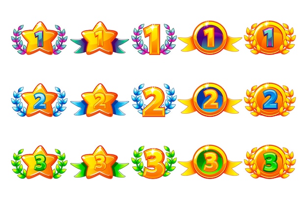 Vector coloured rewards icons set.