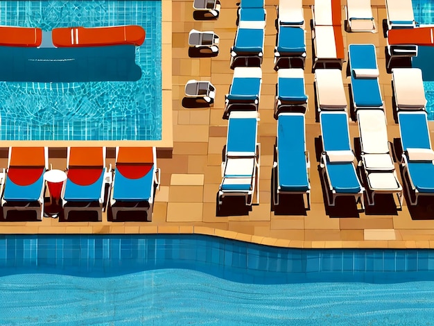 Vector coloured swimming pools collection isolated