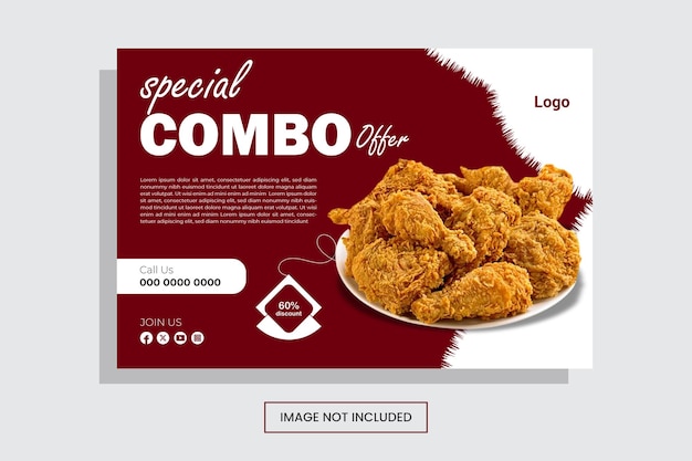 Vector vector combo offer restaurant web banner collection with photos