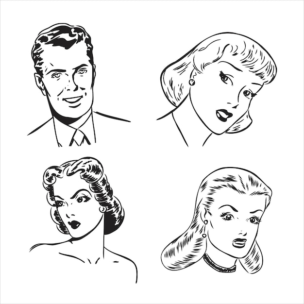 Vector . Comic Book Characters Stylization comic book character vector